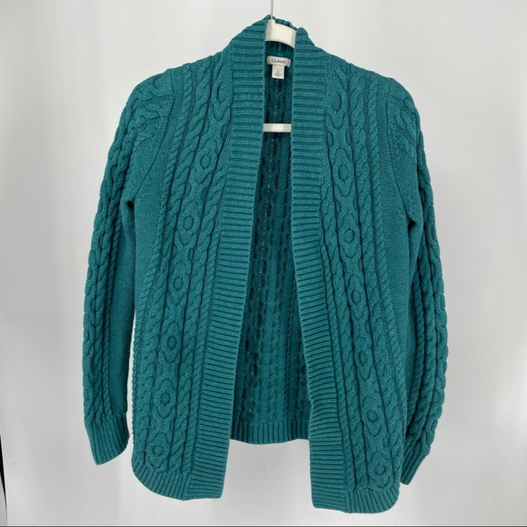L.L. Bean Sweaters - LL Bean cable dbl L knit cardigan sweater small